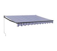 vidaXL Auvent rétractable Bleu et blanc 3,5x2,5 m Tissu et aluminium