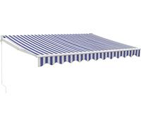vidaXL Auvent rétractable 3 x 2,5 m Tissu et aluminium Bleu et blanc