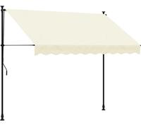 vidaXL Auvent rétractable Crème 250x150 cm Tissu et acier