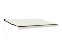vidaXL Auvent rétractable 4x3 m Tissu et aluminium Crème