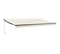 vidaXL Auvent rétractable Crème 5x3 m Tissu et aluminium