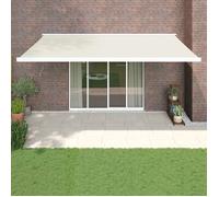 vidaXL Auvent rétractable 3154530 5x3 m tissu et aluminium Crème