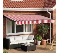 vidaXL Store électrique rétractable rouge, blanc, anthracite 3 x 2,5 m