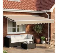 vidaXL Auvent rétractable électrique Beige et blanc 3,5 x 2,5 m