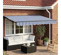 vidaXL Auvent rétractable électrique Bleu, Blanc, Anthracite 2,5 x 2 m