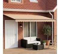 Auvent électrique rétractable vidaXL, bleu, orange, anthracite, 5 x 3 m