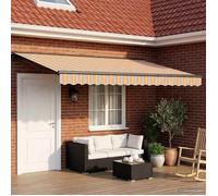 vidaXL Auvent rétractable électrique Polyester avec revêtement PU Bleu/Orange/Anthracite 5 x 3 m