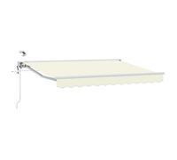 vidaXL Store électrique rétractable, crème et blanc, 3,5 x 2,5 m