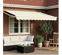 vidaXL Store électrique rétractable, crème et blanc, 3,5 x 2 m