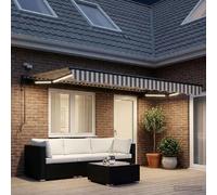 vidaXL Store électrique rétractable gris clair et blanc 4,5 x 3,5 m