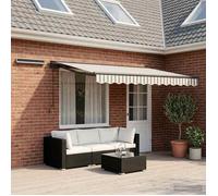 vidaXL Store électrique rétractable gris clair et blanc 5 x 3 m