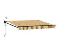 Auvent électrique rétractable vidaXL, jaune et gris, 2,5 x 2 m