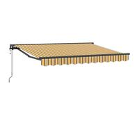 vidaXL Auvent rétractable électrique Jaune, Gris et Blanc 2,5 x 2 m, Jardin et terrasse, auvent rétractable Moderne, abri extérieur, Toile résistante, Solution d'ombre Ajustable