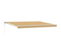 vidaXL Auvent rétractable électrique Jaune, Gris et Blanc 4,5 × 3,5 m, Jardin et terrasse, auvent rétractable Moderne, abri extérieur, Toile résistante, Solution d'ombre Ajustable