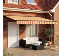 vidaXL Auvent rétractable électrique Jaune, Orange, Blanc, Anthracite