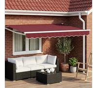 vidaXL Store électrique rétractable rouge bordeaux 3,5 x 2,5 m