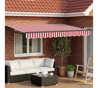 vidaXL Store électrique rétractable rouge et blanc 3 x 2,5 m