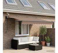 Auvent électrique rétractable vidaXL, couleur taupe