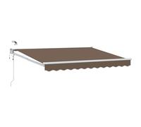 vidaXL Auvent rétractable électrique Taupe 100% Polyester et Aluminium, Auvent électrique Automatique, Moderne, rétractable, avec LED, abri extérieur, Ombre Fonctionnelle