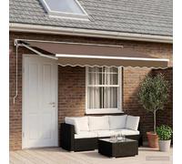 Auvent électrique rétractable vidaXL, couleur taupe, 4,5 x 3,5 m