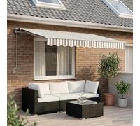 vidaXL Store à enrouleur gris clair et blanc 350 x 250 cm