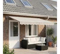 vidaXL Store extensible gris clair et blanc 450 x 300 cm