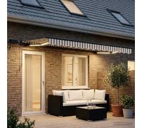 vidaXL Store extensible gris clair et blanc 600 x 300 cm