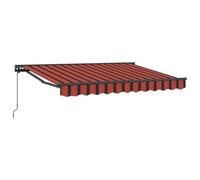 vidaXL Auvent rétractable Manuel Orange, Noir et Jaune 3,5 x 2 m, Jardin et terrasse, auvent rétractable Moderne, abri extérieur, Toile résistante, Solution d'ombre Ajustable