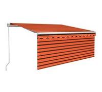 vidaXL Store manuel rétractable avec store LED 3,5x2,5 m Orange Marron