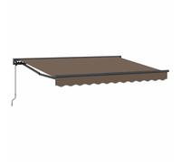 vidaXL Auvent rétractable Manuel Taupe 3,5 x 2 m, Auvent rétractable rectangulaire Moderne, Solution d'ombre pour patios, balcons, Jardins, résistant et Ajustable