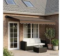 vidaXL Auvent manuel 4,5 x 3,5 m Taupe 100 % polyester