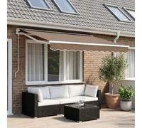 vidaXL Auvent manuel 5 x 3,5 m Taupe 100 % polyester