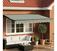 vidaXL Auvent rétractable manuel Vert et blanc 2,5 x 2 m