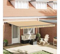 vidaXL Auvent rétractable Multicolore 450 × 350 cm Tissu et Aluminium