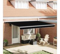 vidaXL Store à rallonge noir 4 x 3 m en toile et aluminium