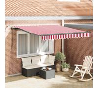 vidaXL, store enroulable rouge et blanc, 300 x 250 cm, polyester