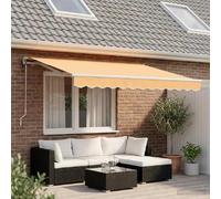 vidaXL Store à rallonge couleur sable 300 x 250 cm en tissu et aluminium