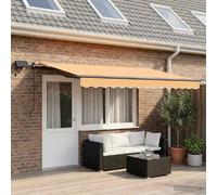 vidaXL Store à rallonge couleur sable 450 x 300 cm en tissu et aluminium