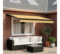 vidaXL Store banne rétractable couleur sable 500 x 300 cm en toile et aluminium