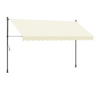 vidaXL Marquise rétractable Crème 350x150 cm Tissu et acier