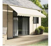 vidaXL Auvent Rétractable, Store avec Hauteur Réglable, Marquise Soleil de Balcon, Banne de Jardin Terrasse Patio, Crème 368748