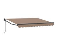 vidaXL Auvent rétractable Taupe 3,5 x 2,5 m Polyester et métal, Auvent rétractable Moderne, abri extérieur en Aluminium, Protection UV, Durable et résistant aux intempéries