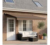 vidaXL Store banne rétractable taupe 4 x 3 m, 100 % polyester et aluminium