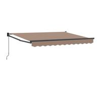 vidaXL Auvent rétractable Taupe 4,5 × 3 m 100% Polyester et Aluminium, Jardin et Terrasse, Auvent Extérieur Moderne, Tente Rétractable, Protection Durable Contre Le Temps