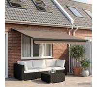 vidaXL Store banne télescopique taupe 400 x 300 cm en lin et aluminium