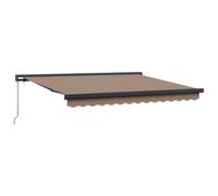 vidaXL Store banne télescopique taupe 400 x 300 cm en lin et aluminium
