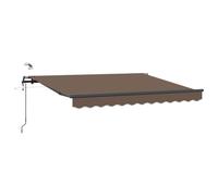 vidaXL Auvent rétractable Taupe 450 × 300 cm Polyester, Balcón, Jardin et terrasse, Solution d'ombre rectangulaire Moderne, Store rétractable, résistant aux UV, extérieur