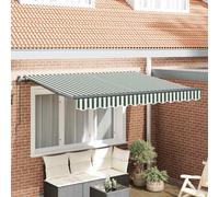 vidaXL Auvent Rétractable Vert 350 x 200 cm tissu