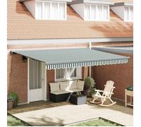 vidaXL Store à rallonge vert et blanc 4 x 3 m en toile et aluminium