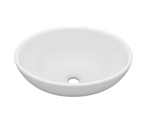 vidaXL avabo ovale blanc mat 40x33 cm Céramique